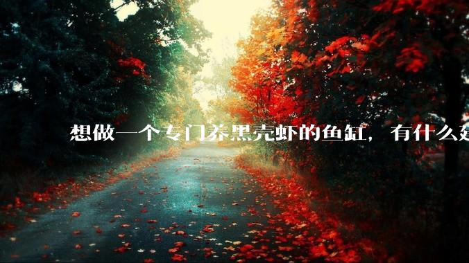 想做一个专门养黑壳虾的鱼缸，有什么建议？